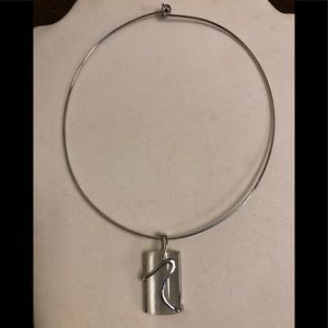 Silver plated collar necklace